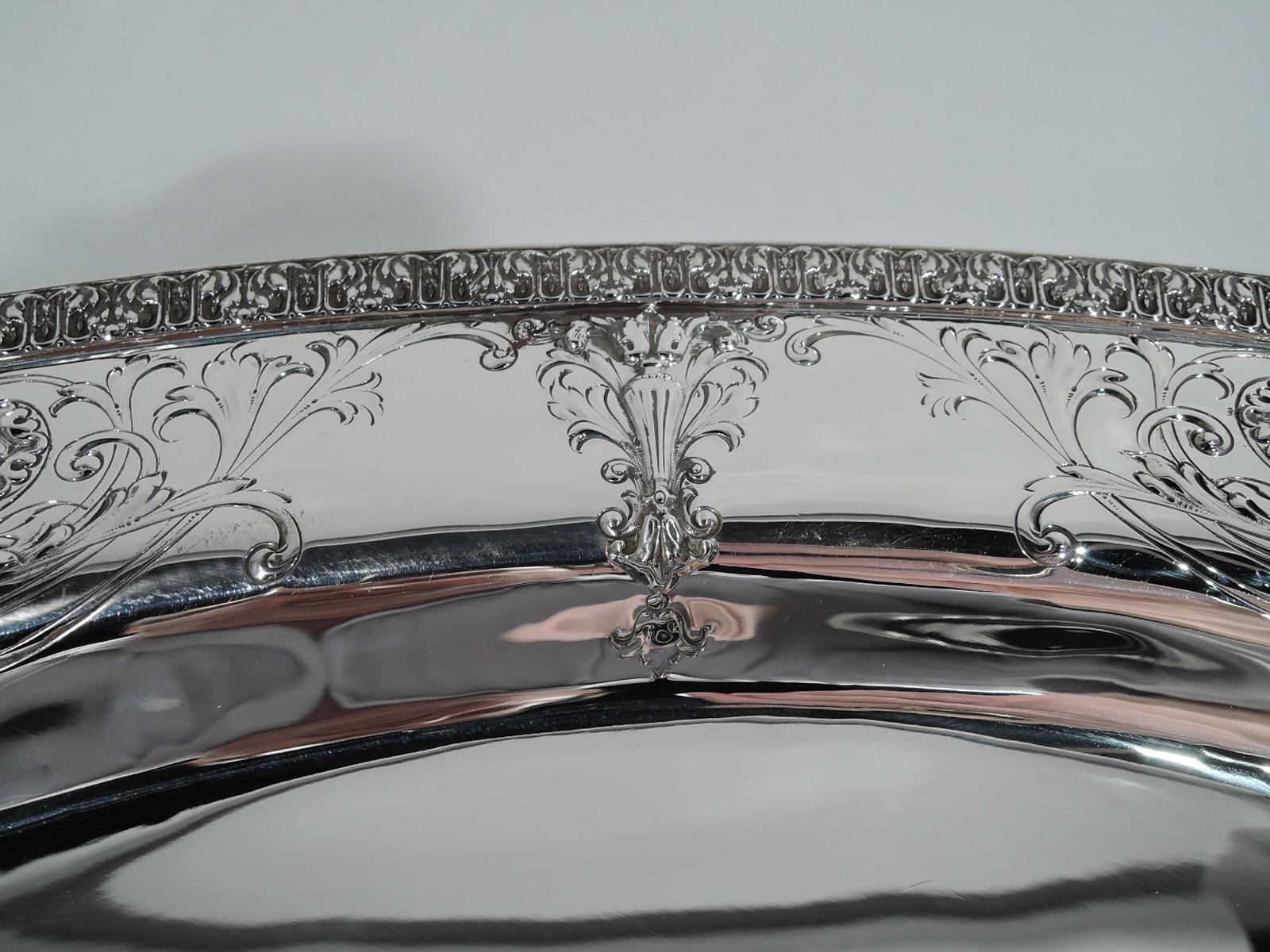 20th Century Antique American Regency Revival Sterling Silver Serving Tray