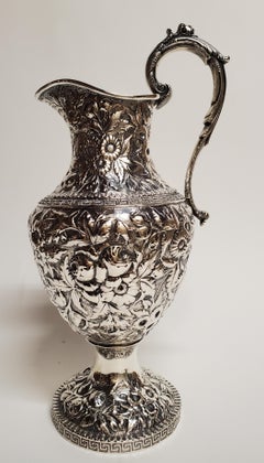 Antique American Repousse Sterling Silver Drinks Set