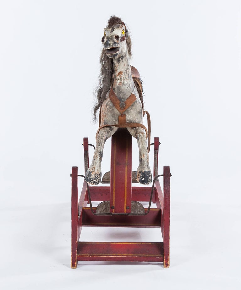 Antique American Rocking Horse, Mid-19th Century For Sale at 1stDibs