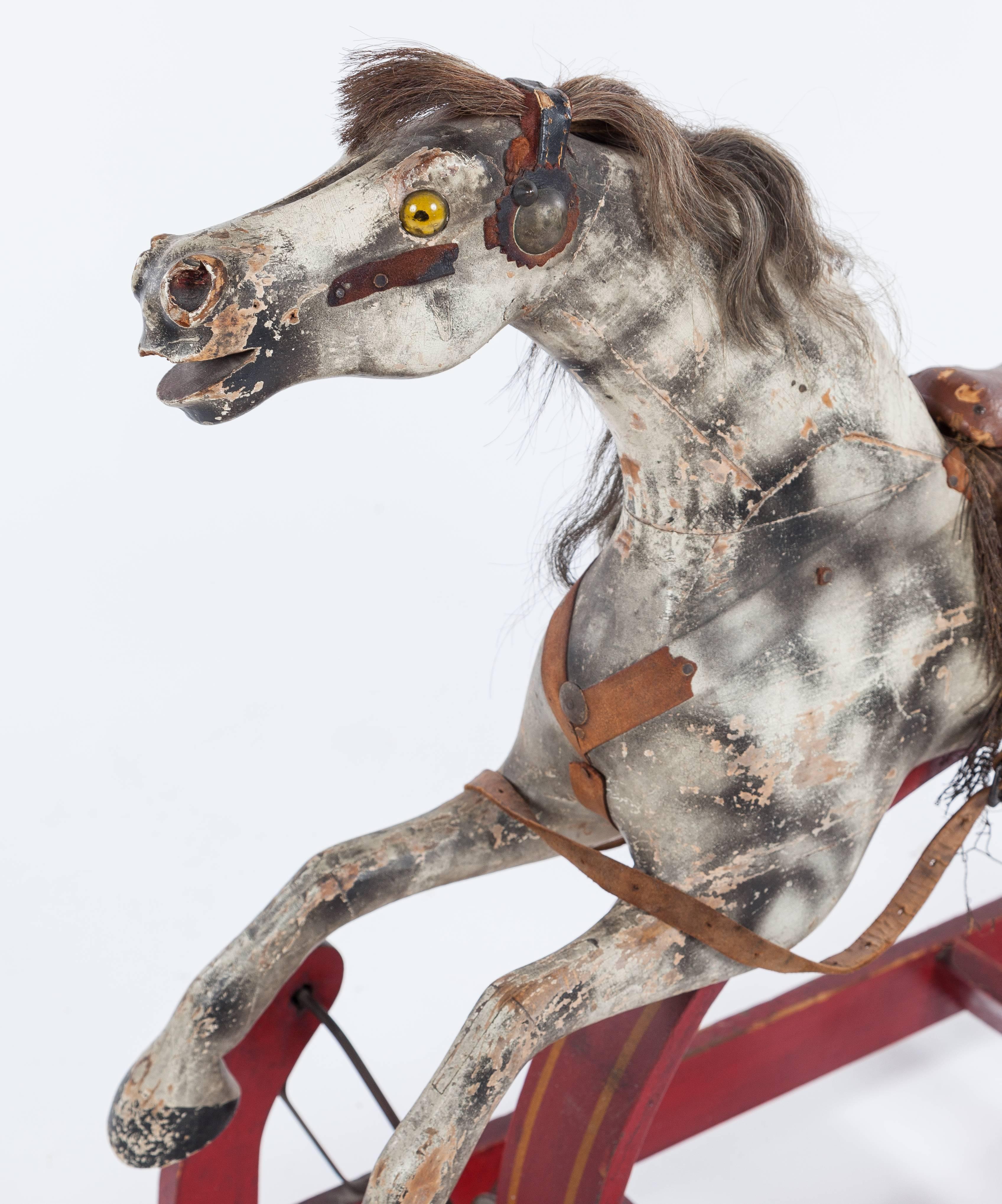 Antique American Rocking Horse, Mid-19th Century For Sale 2