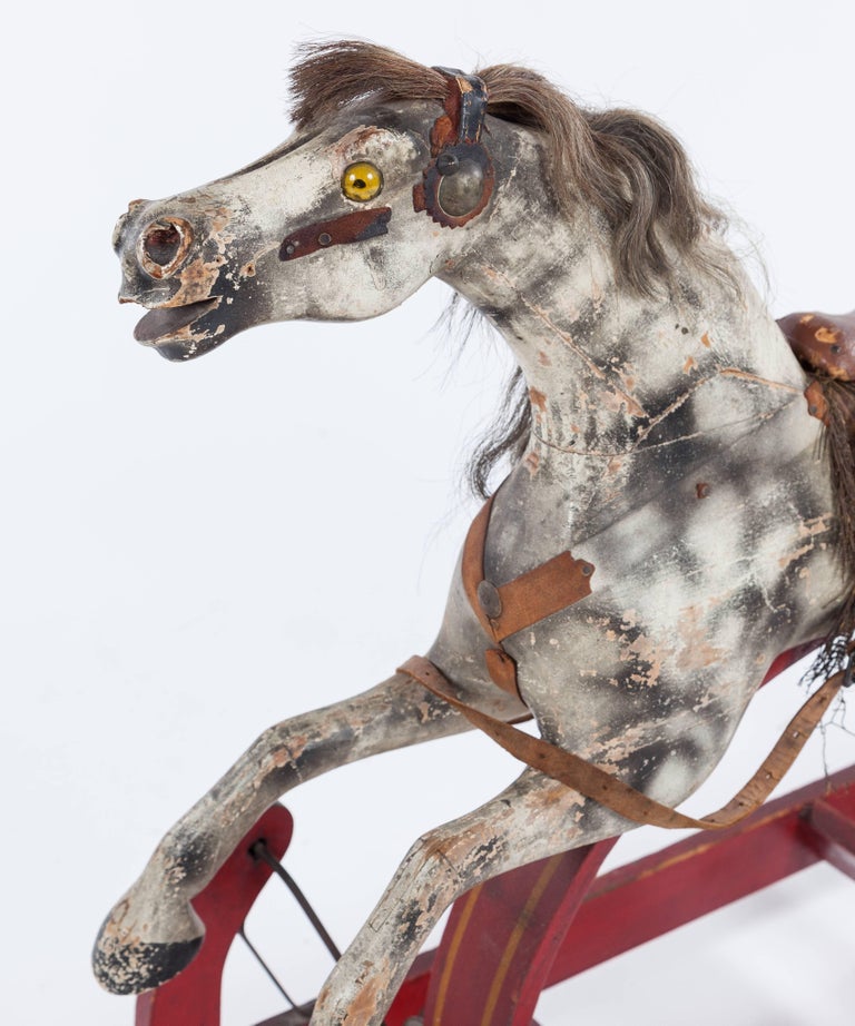 Antique American Rocking Horse, Mid-19th Century For Sale at 1stDibs