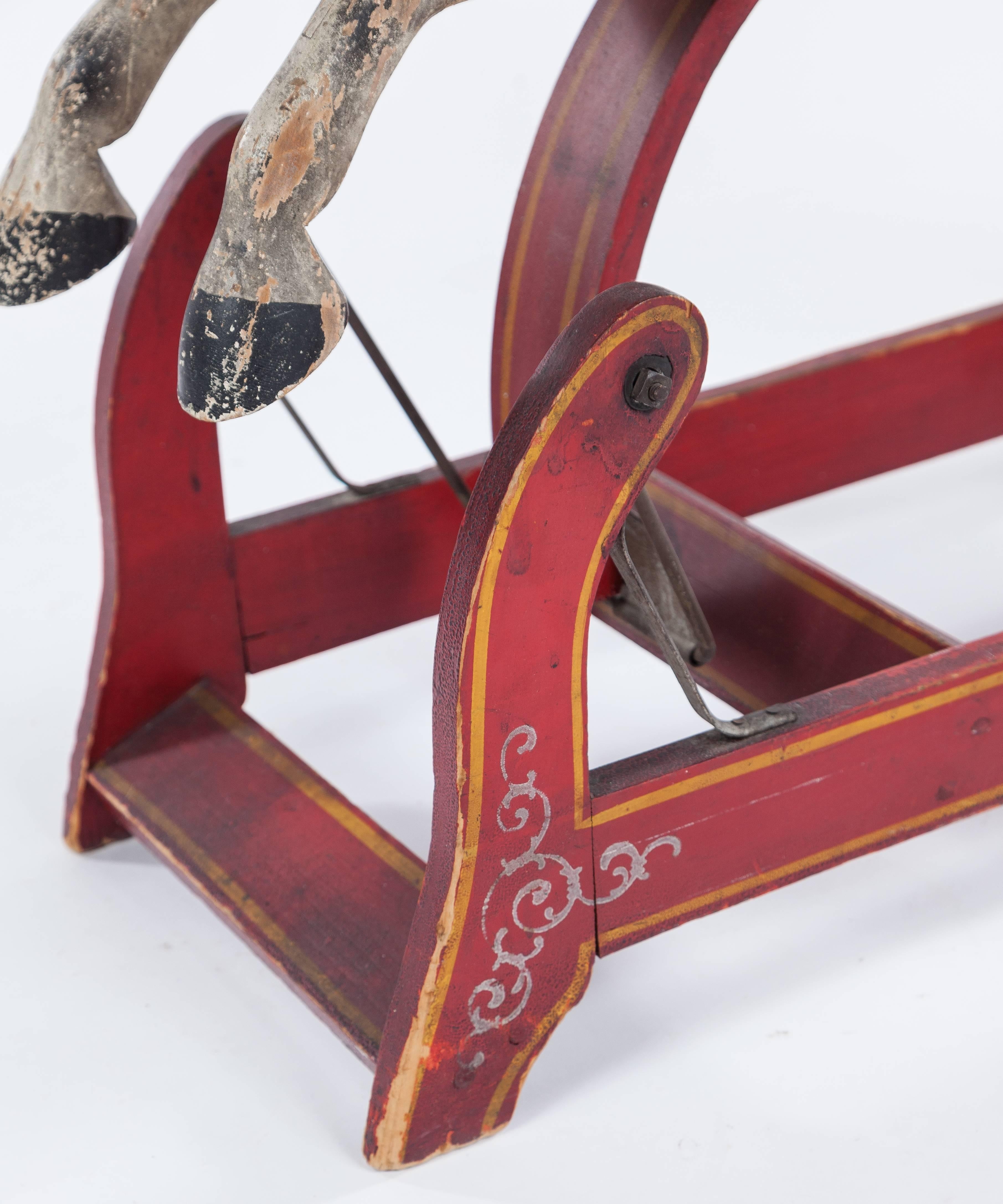 Antique American Rocking Horse, Mid-19th Century For Sale 4