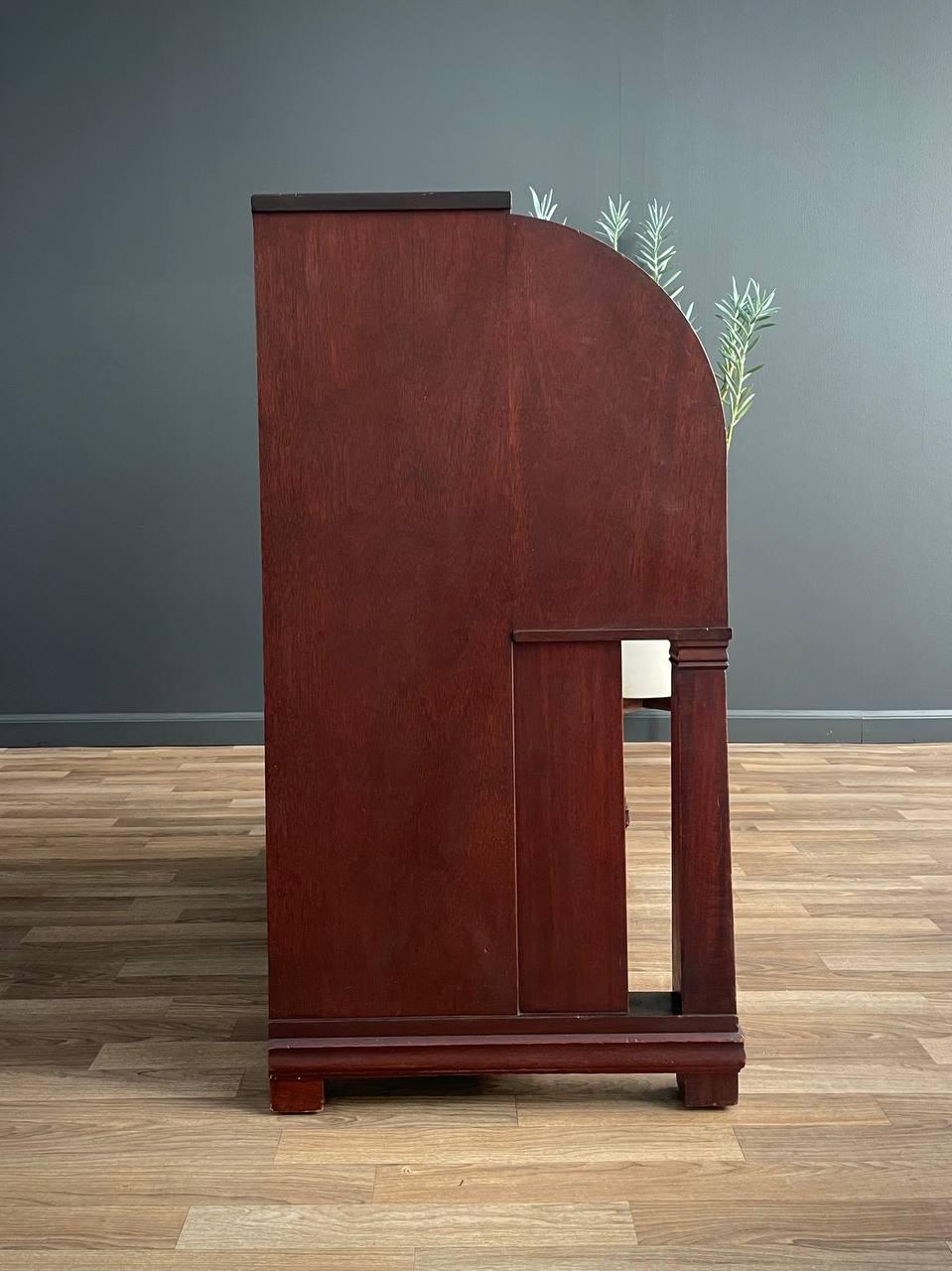 Mahogany Antique American Roll Top Desk