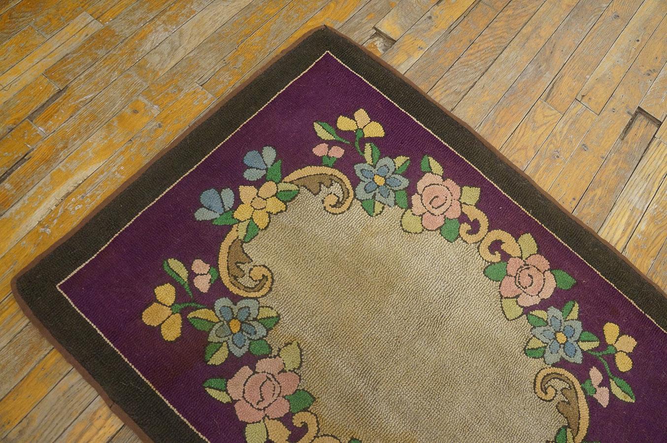 Fin du XIXe siècle Tapis américain ancien 2'6