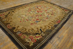 Splendid Beige and Brown Color With Unique Florid Design Antique American Rug