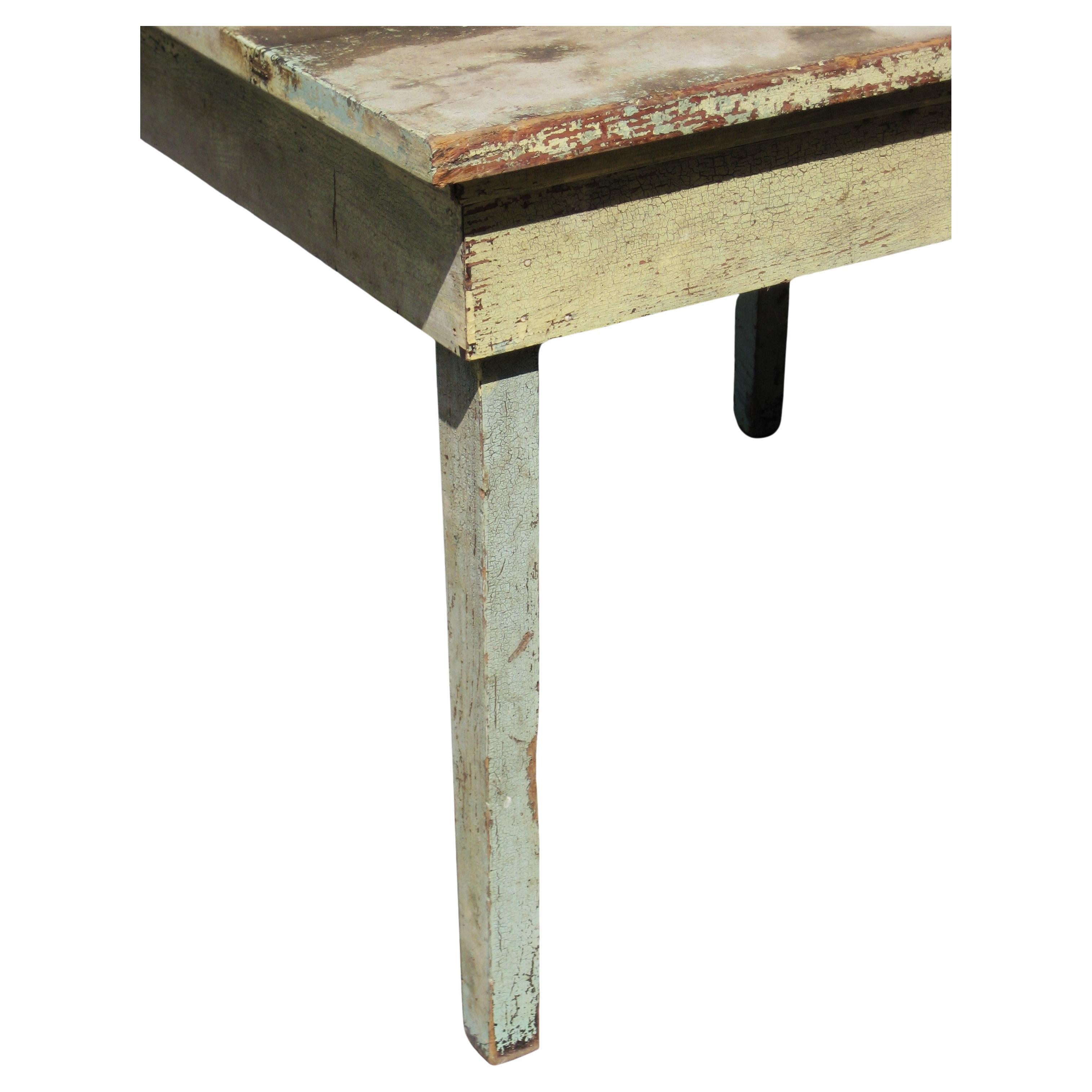 Wood Antique American Farm Work Table, Circa 1900