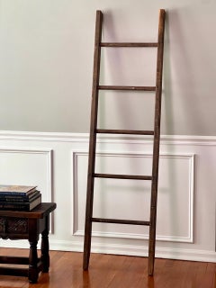 Antique American Rustic Farmstead Wooden Ladder