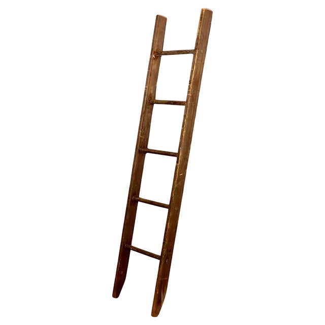 Rustic Climbing Frame, Antique Wood Ladder, Wabi Sabi Style For Sale at ...