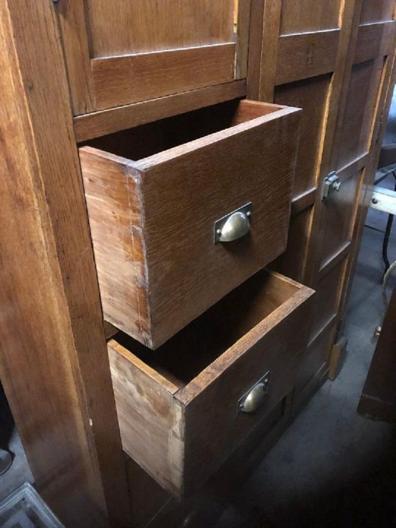 20th Century Antique American School Oak Locker