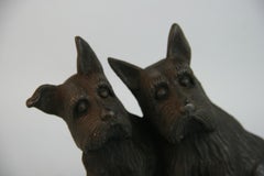 Antique American Scottish Dogs  Terriers Iron Sculpture/Door Stop