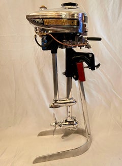 Antique American Sears WaterWitch Outboard Motor on Custom-Made Stand Ca. 1930's