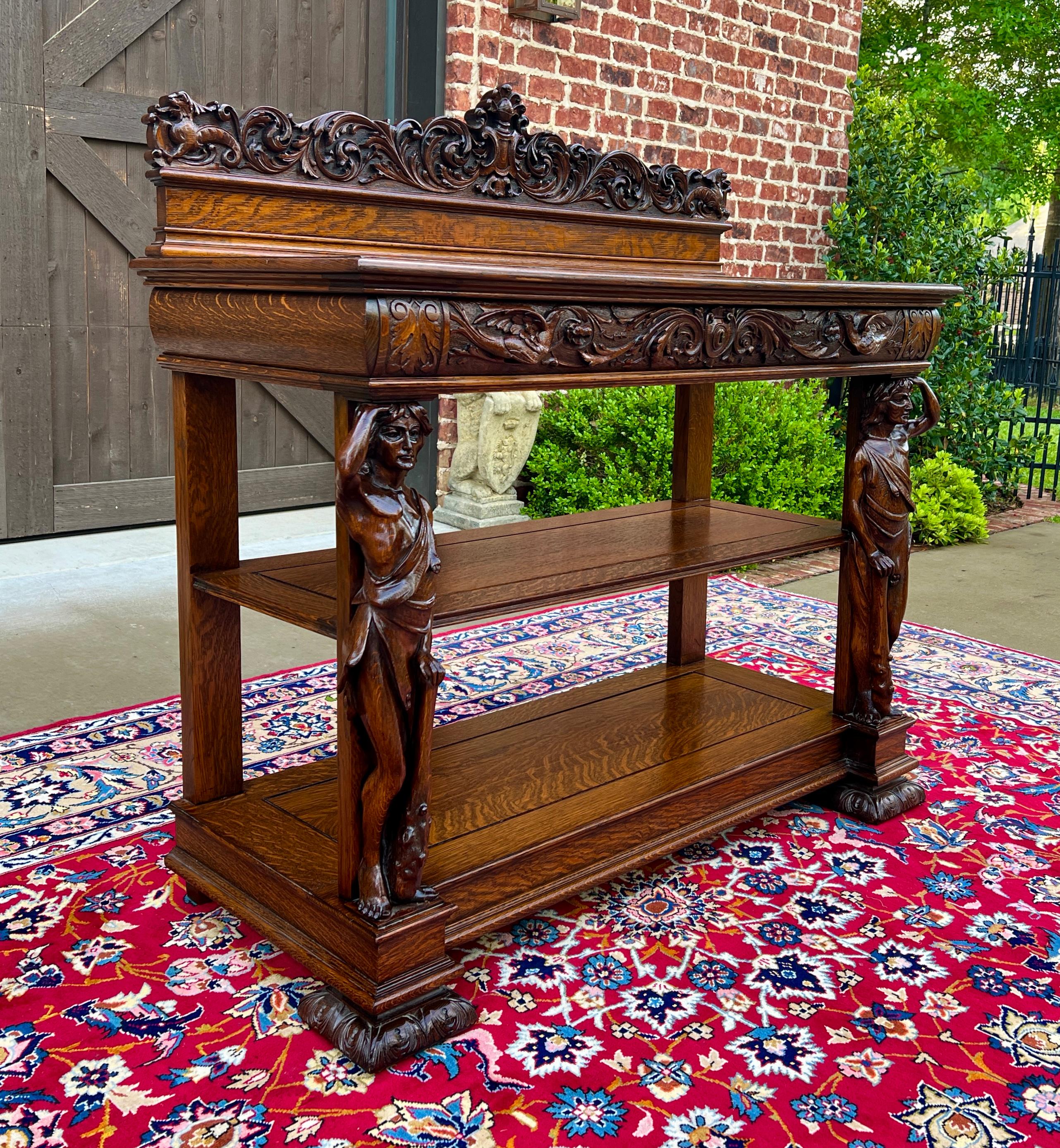 American Craftsman Antique American Server Sideboard Console Sofa Table Quartersawn Oak RJ Horner For Sale