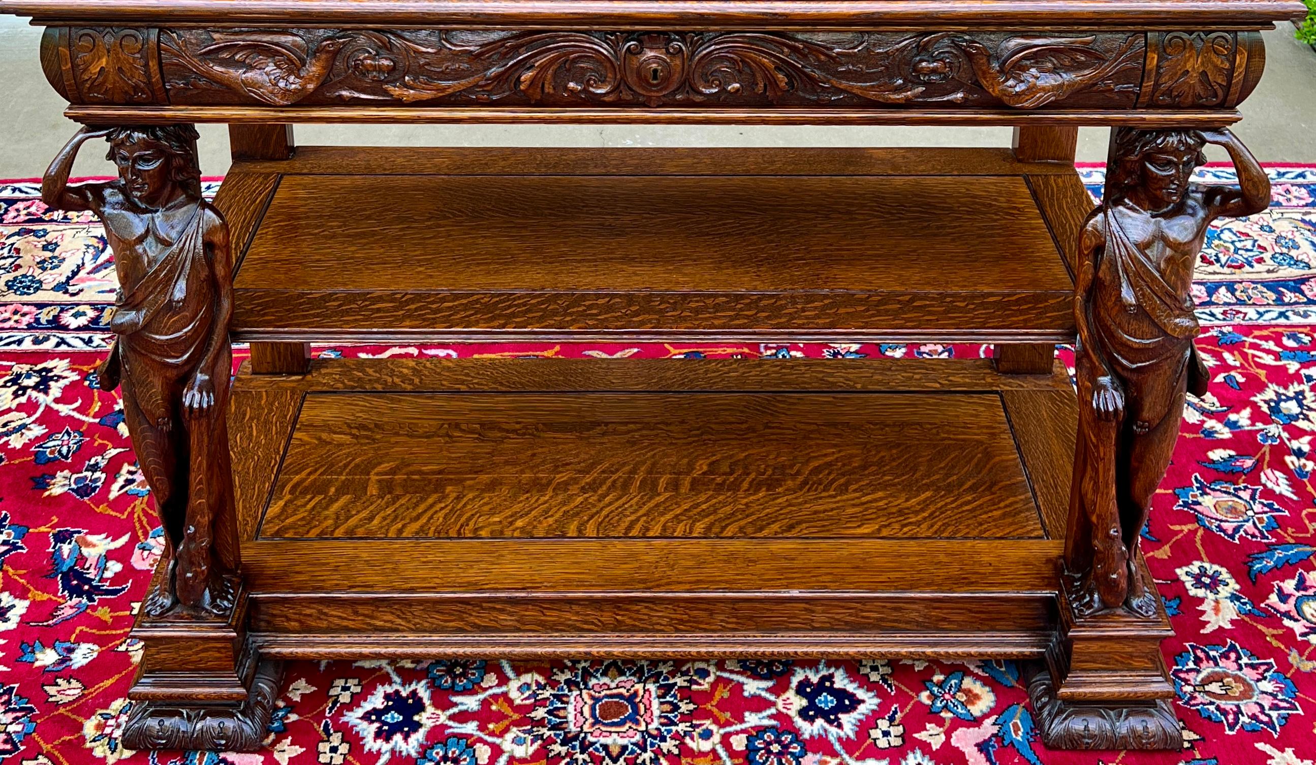 Antique American Server Sideboard Console Sofa Table Quartersawn Oak RJ Horner For Sale 1