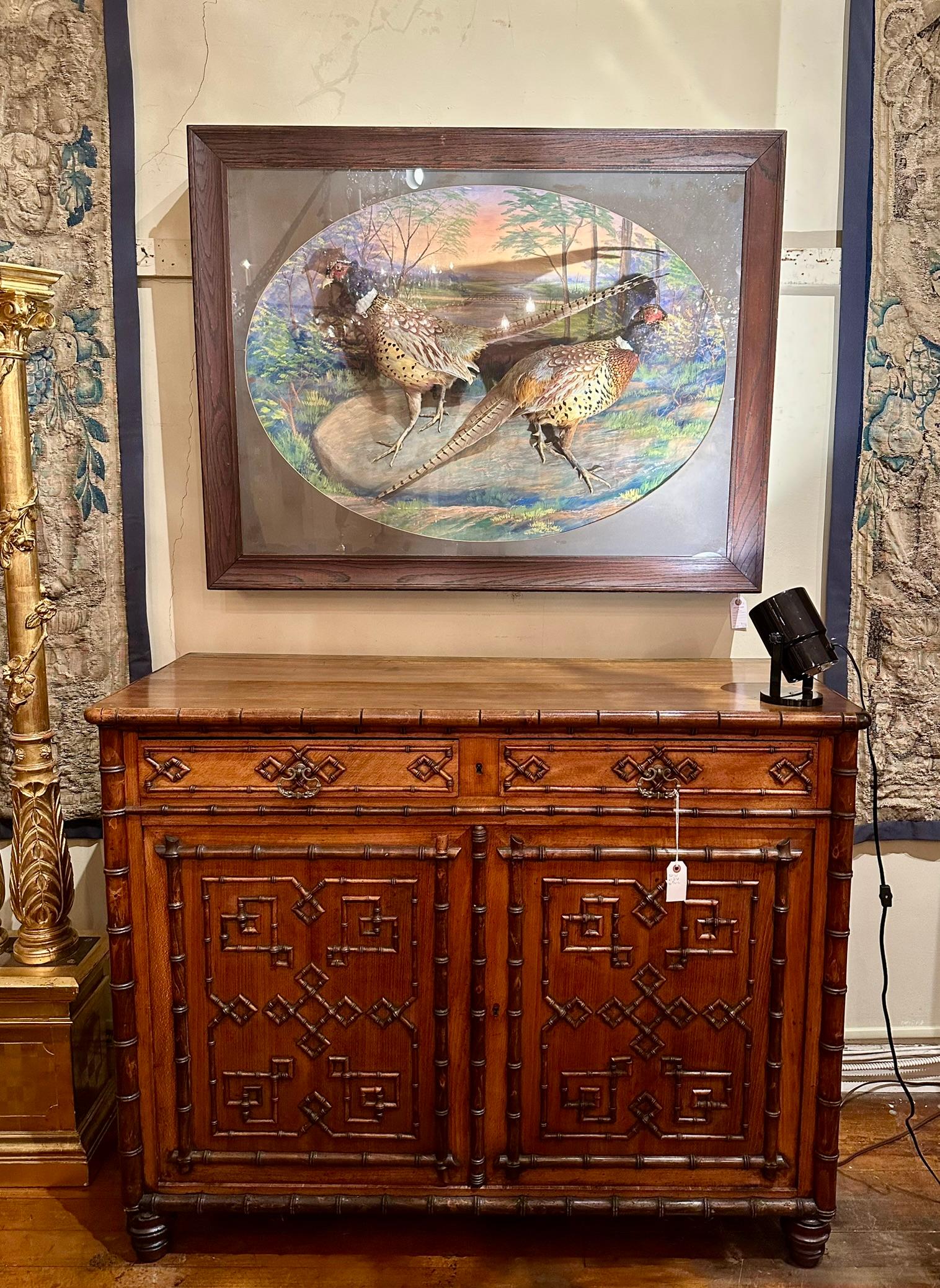 Diorama américain ancien de deux faisans, signé Herman Grieb 1922. en vente 2