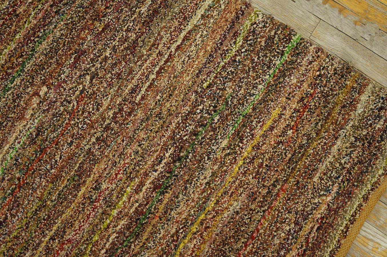 Wool Early 20th Century American Shaker Pile Carpet ( 3' x 23'3