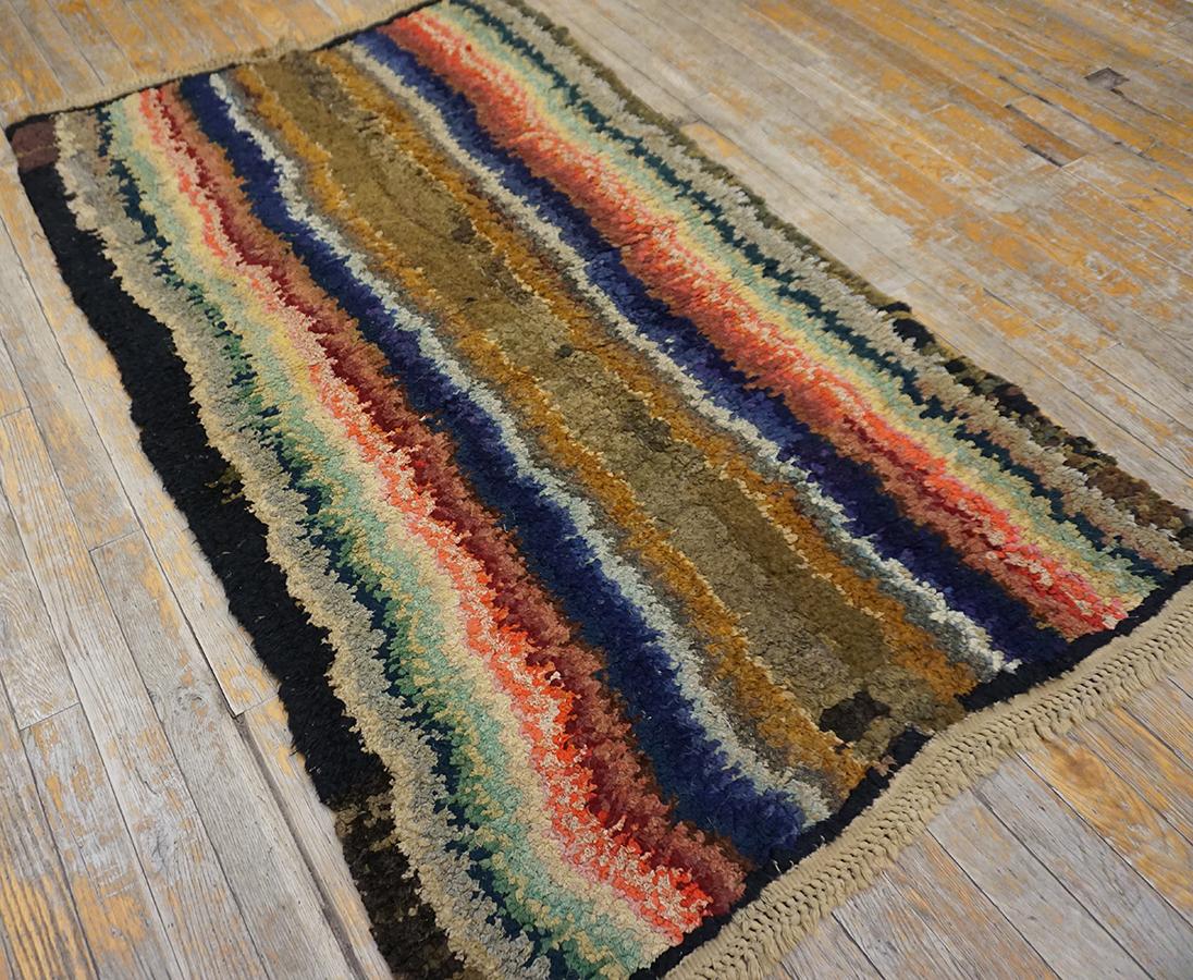 Wool 19th Century American Shaker Carpet ( 3' x 4'9