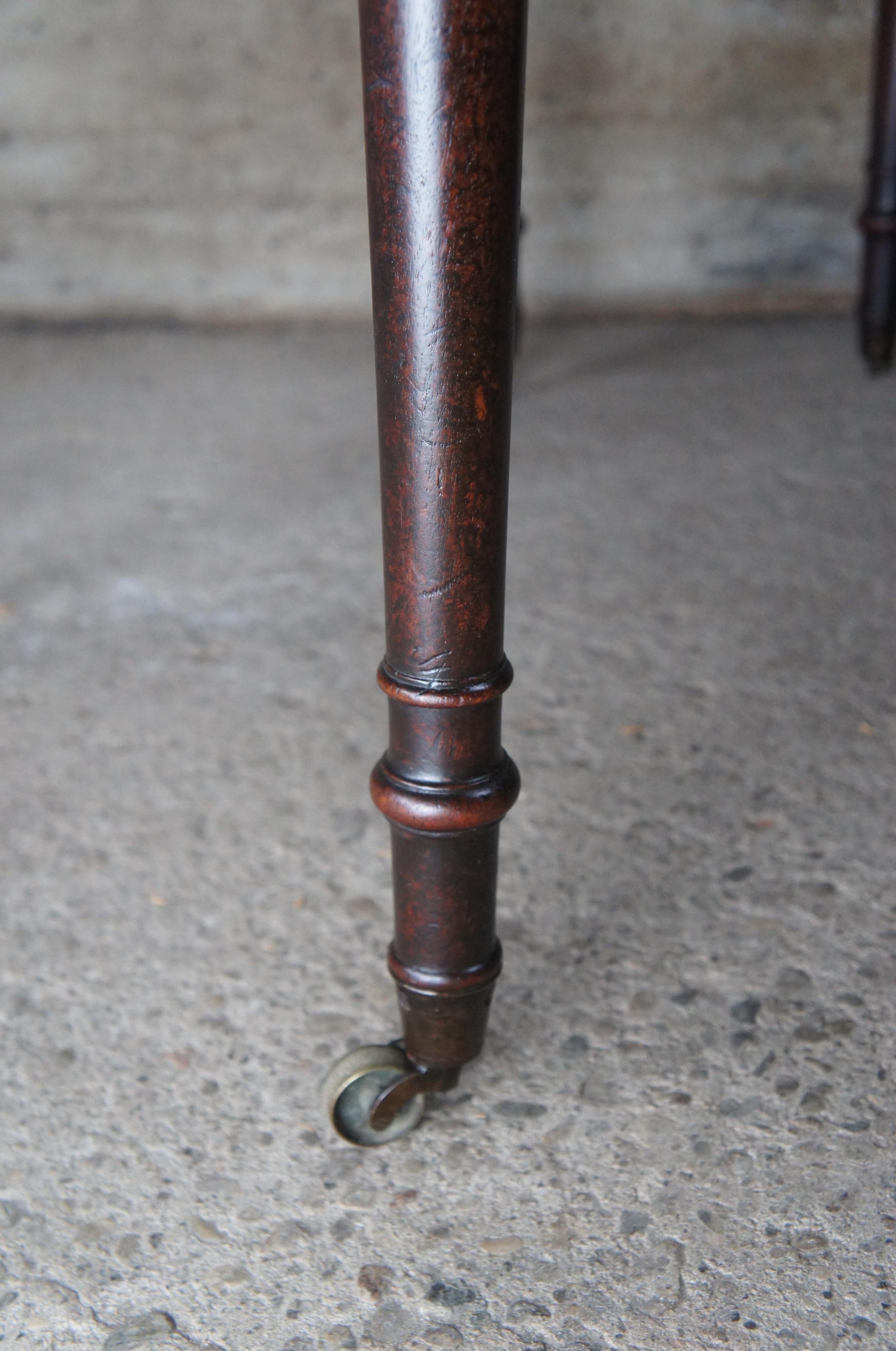 Antiguo Americano Sheraton Caoba Hoja Caída Pata de Puerta Mesa de Comedor Consola 46 en venta 3