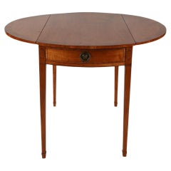 Antique American Sheraton Satinwood Pembroke Drop Leaf Table Late 18th Century