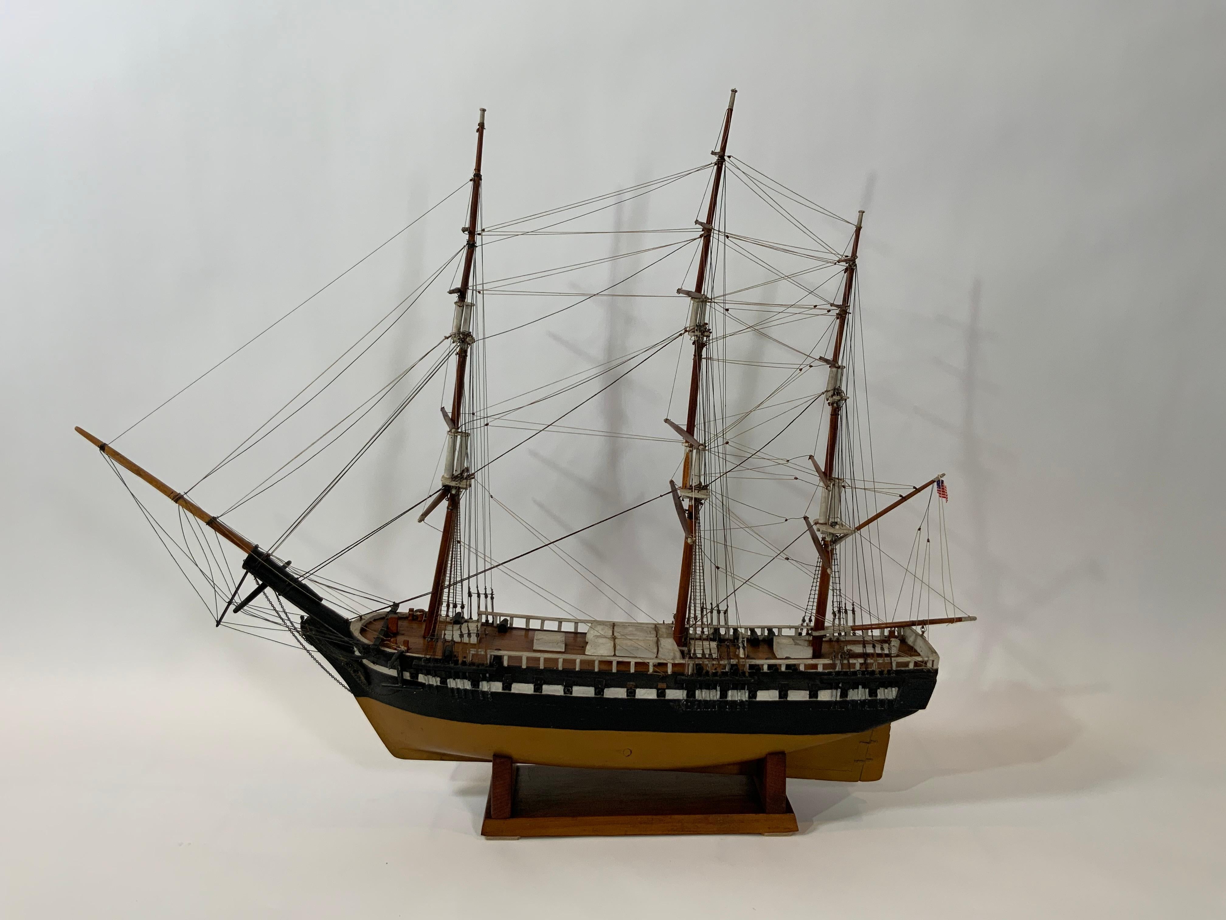 Antique American Ship Model, circa 1910 For Sale 5