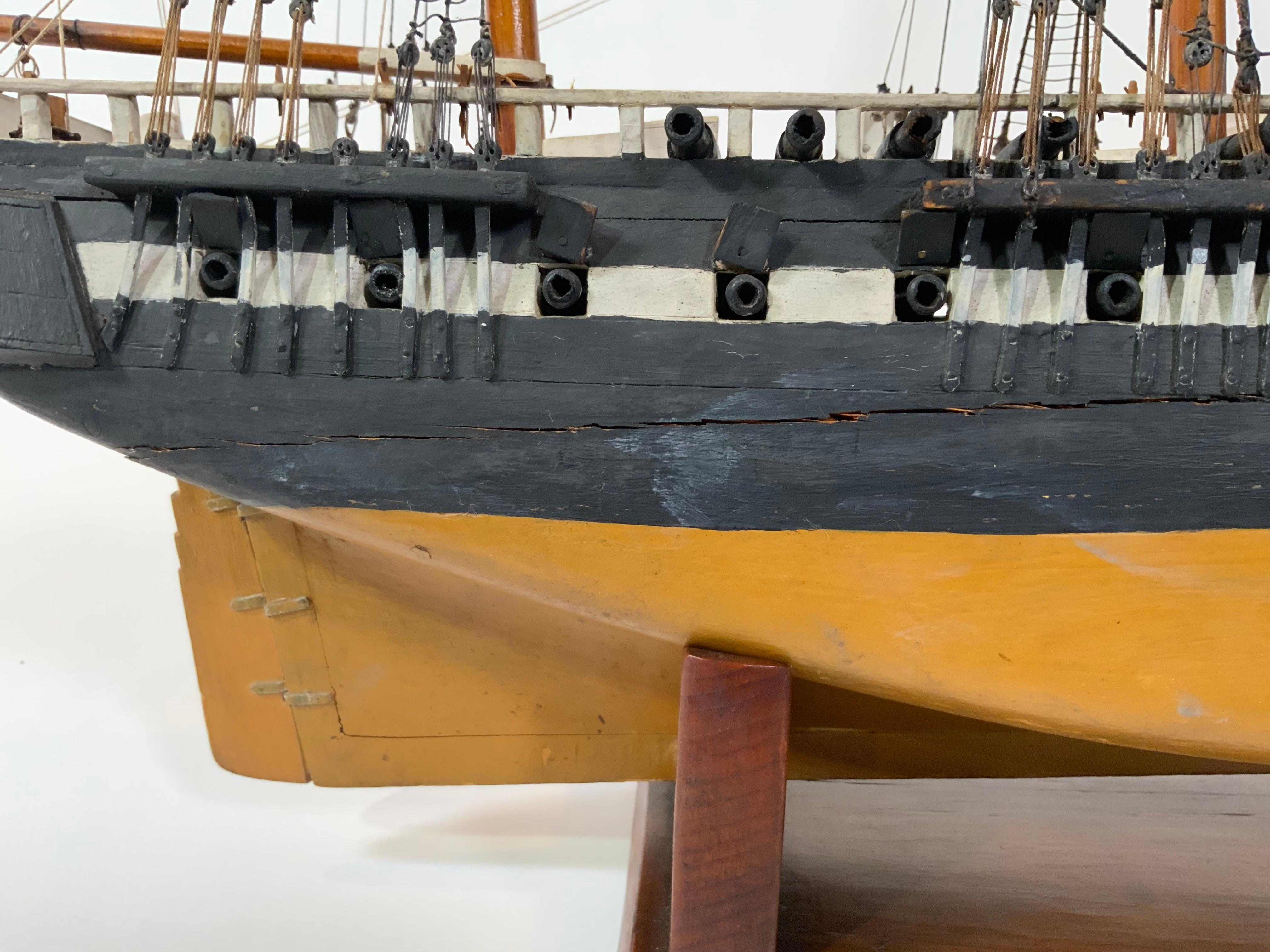 Antique American Ship Model, circa 1910 For Sale 7