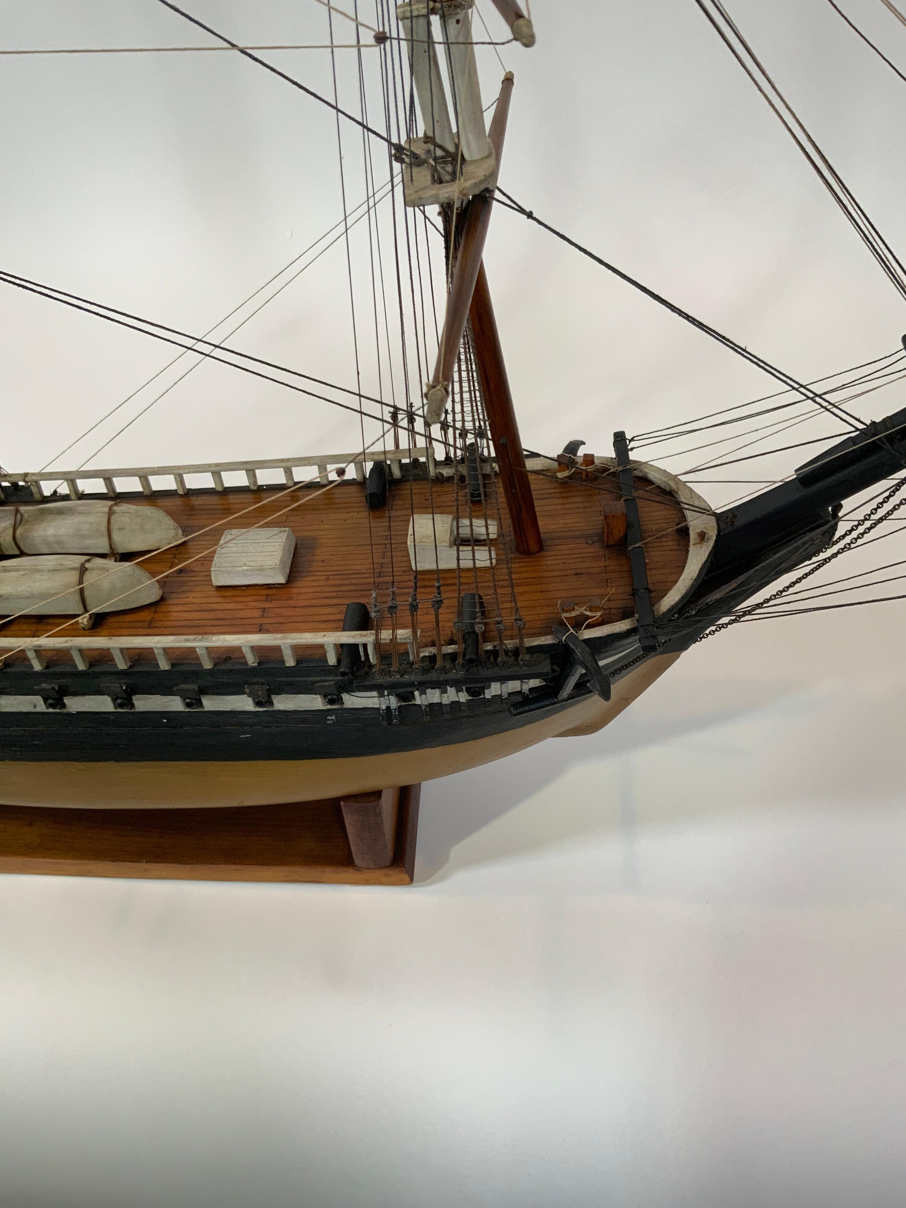 Wood Antique American Ship Model, circa 1910 For Sale