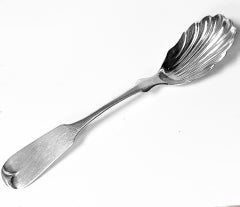 Antique American Silver Jam or Sugar Ladle Spoon Newburg New York C.1850