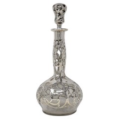 Antique American Silver Overlay Scent Bottle