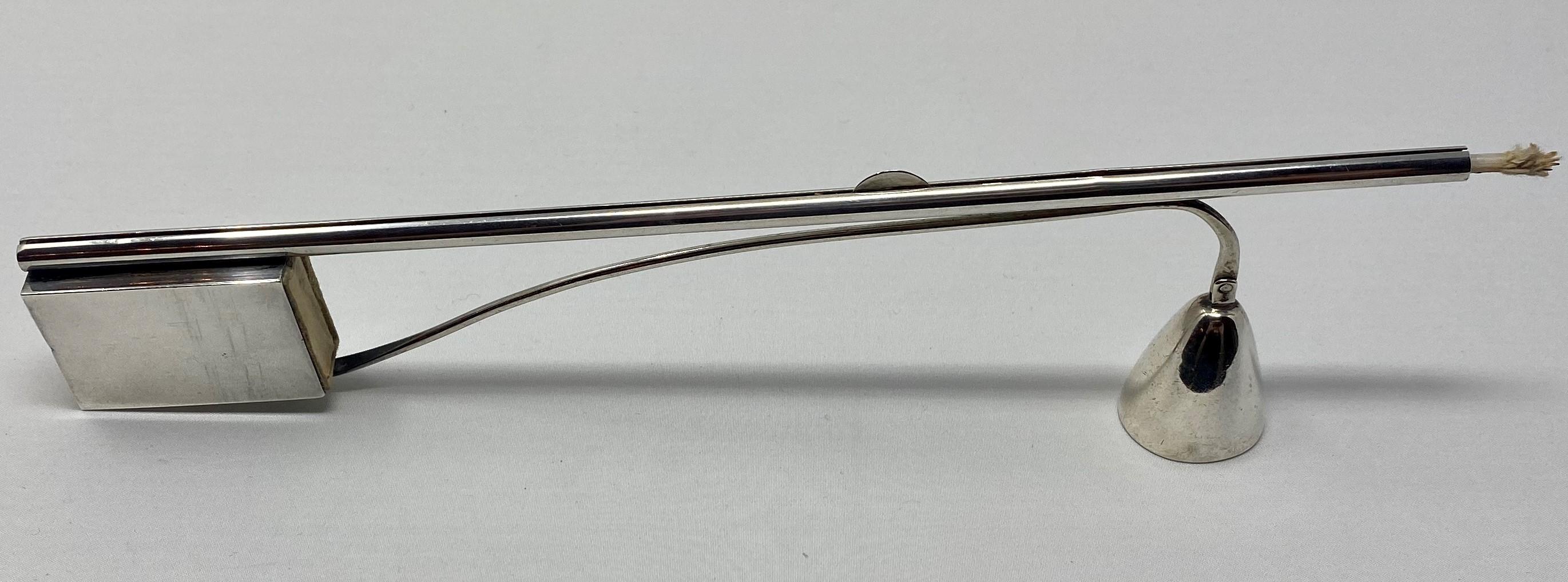 Antique American Silver Plate Candle Snuffer, Lighter & Match Holder, circa 1910 In Good Condition In New Orleans, LA
