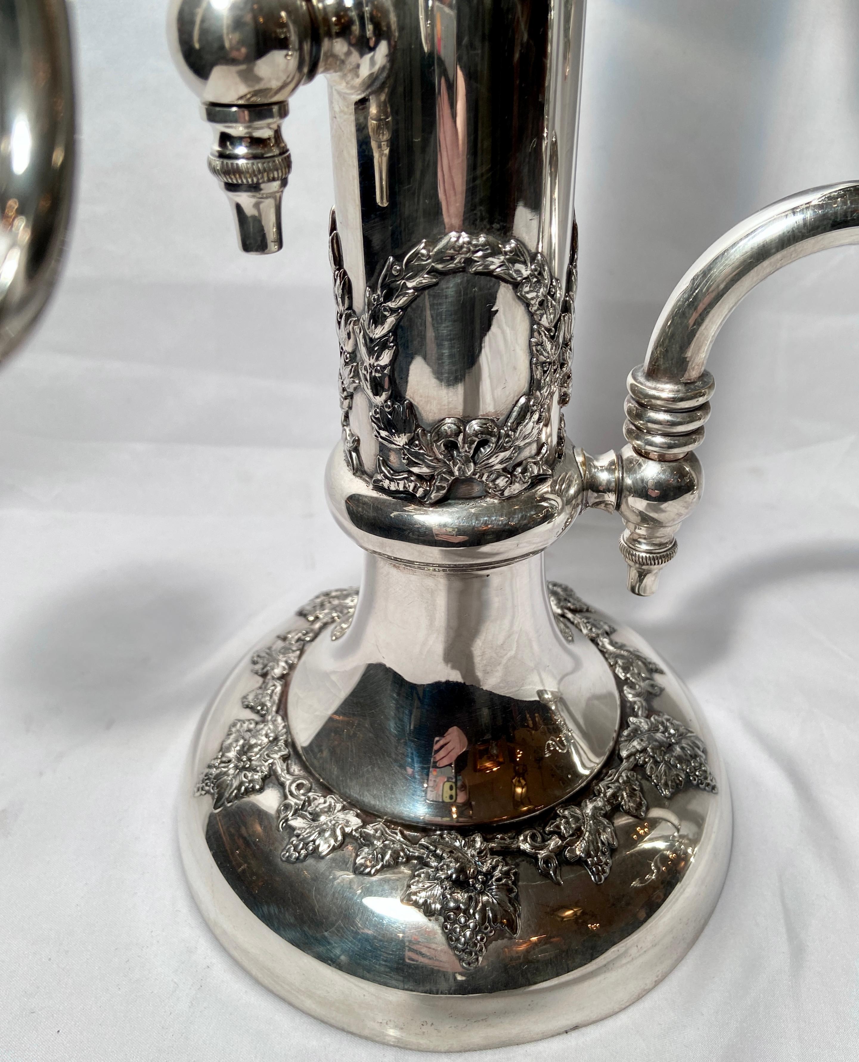 Antique American silver-plated coiffeuse mirror and candelabra, Circa 1920-1930.
