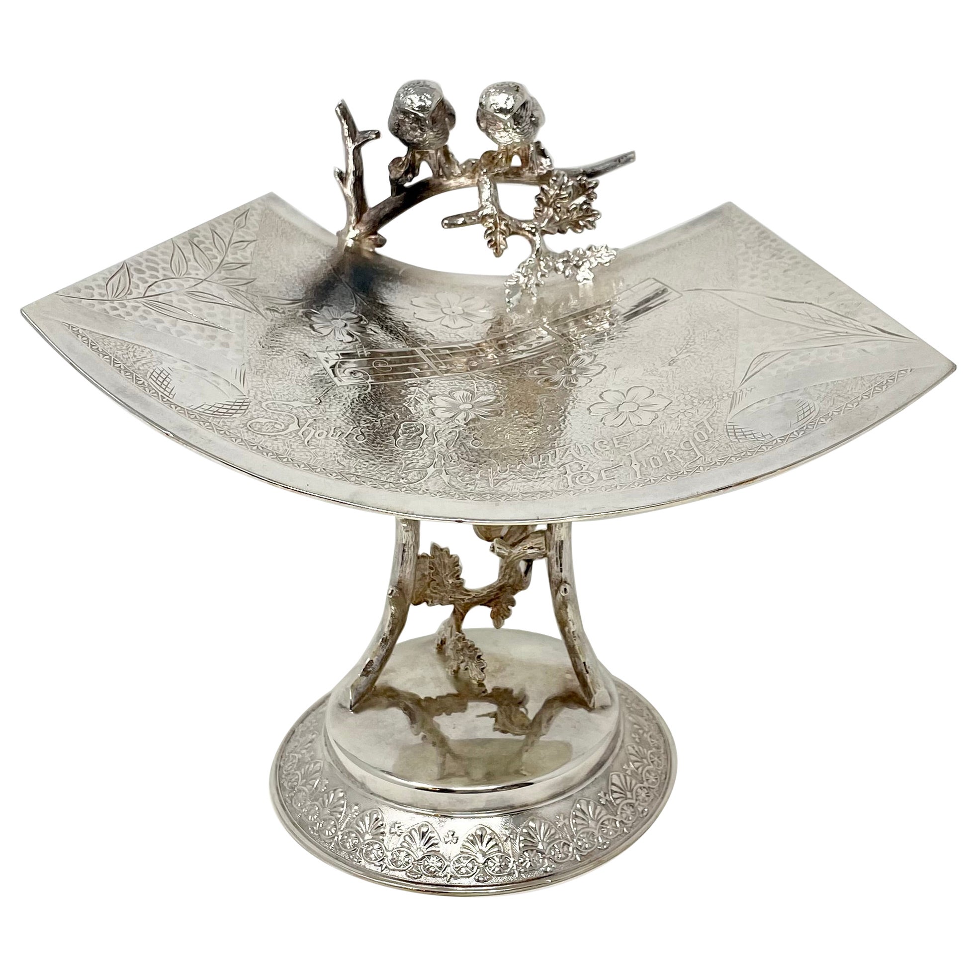 Antico vassoio americano in argento placcato "Derby Silver Co., Connecticut" per biglietti da visita in vendita