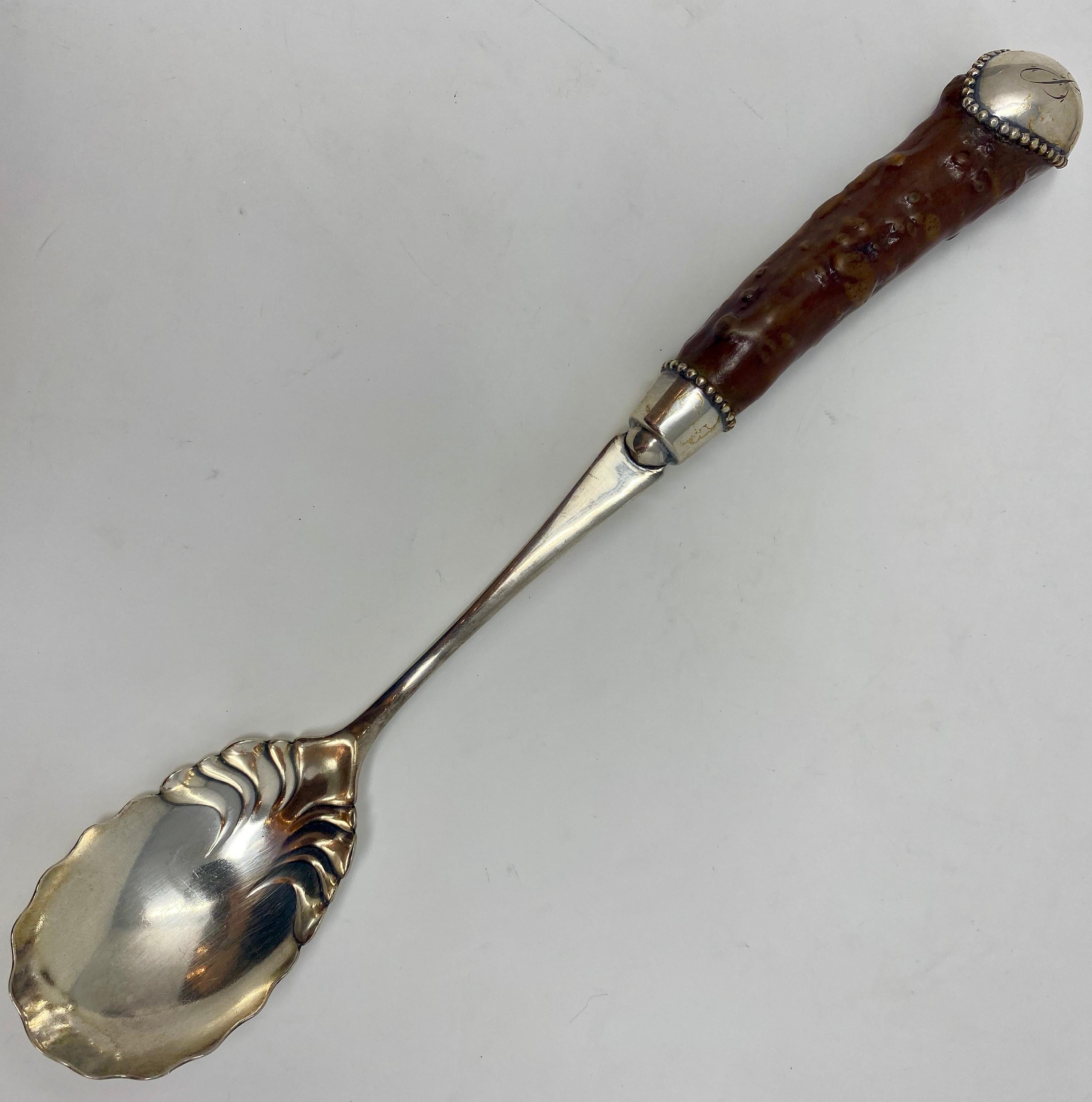 Antique American Silver Plated Salad Servers, circa 1890 In Good Condition In New Orleans, LA