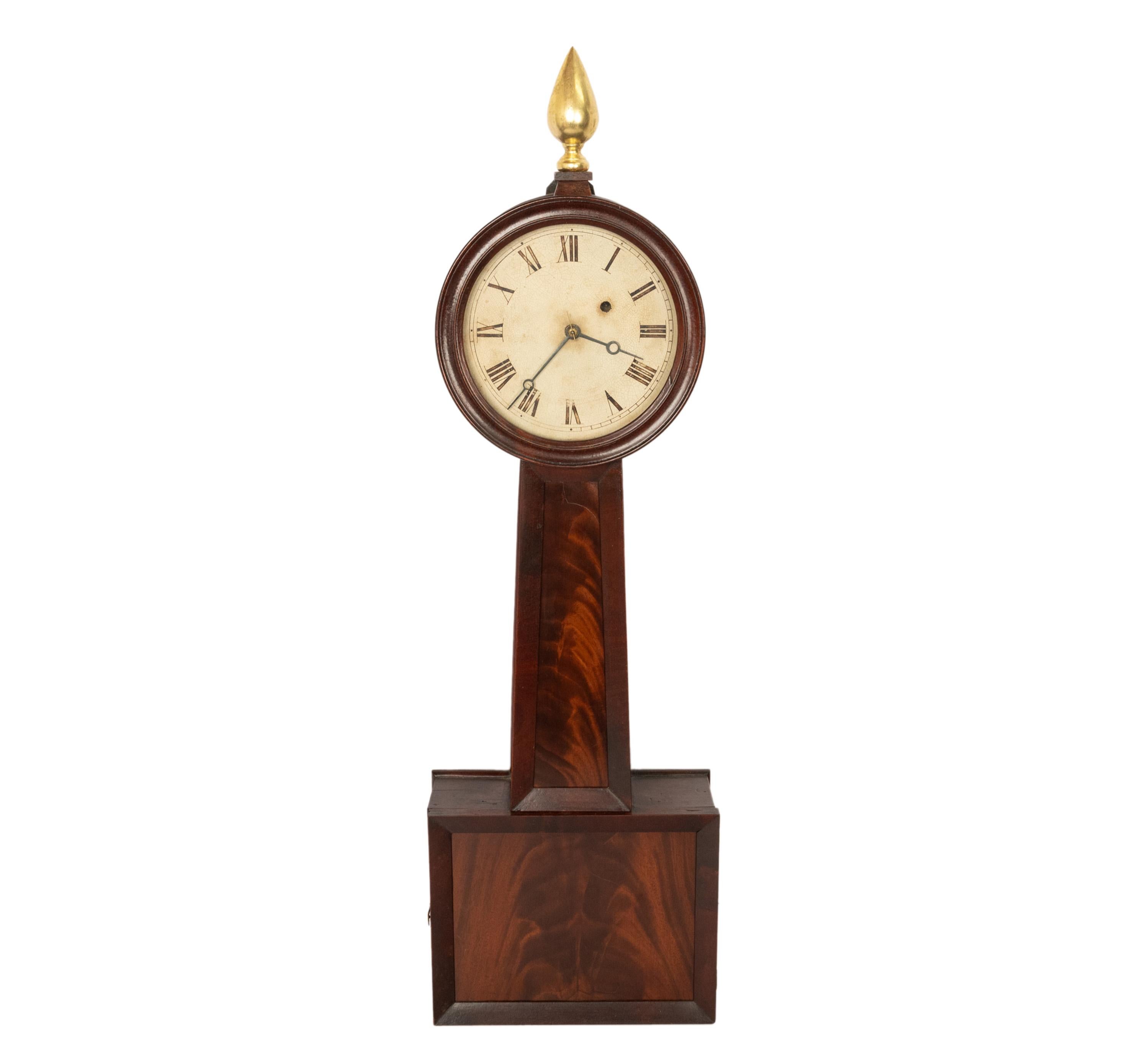 Antique American Simon Willard & Son 8 Day Banjo Clock Patent Timepiece 1825 In Good Condition In Portland, OR