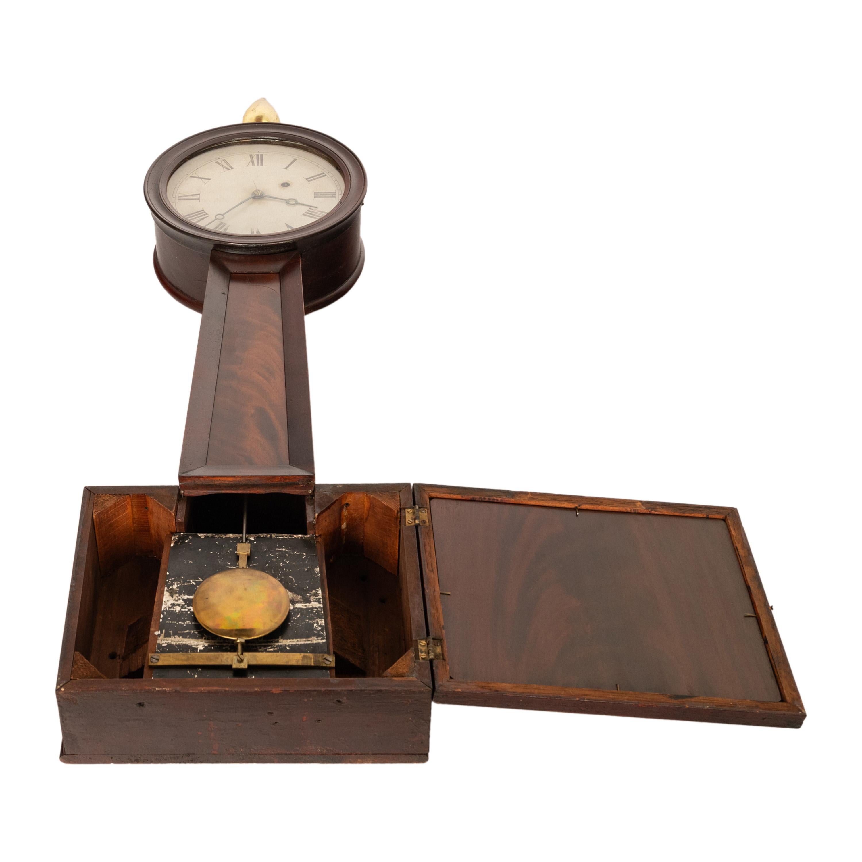Mahogany Antique American Simon Willard & Son 8 Day Banjo Clock Patent Timepiece 1825