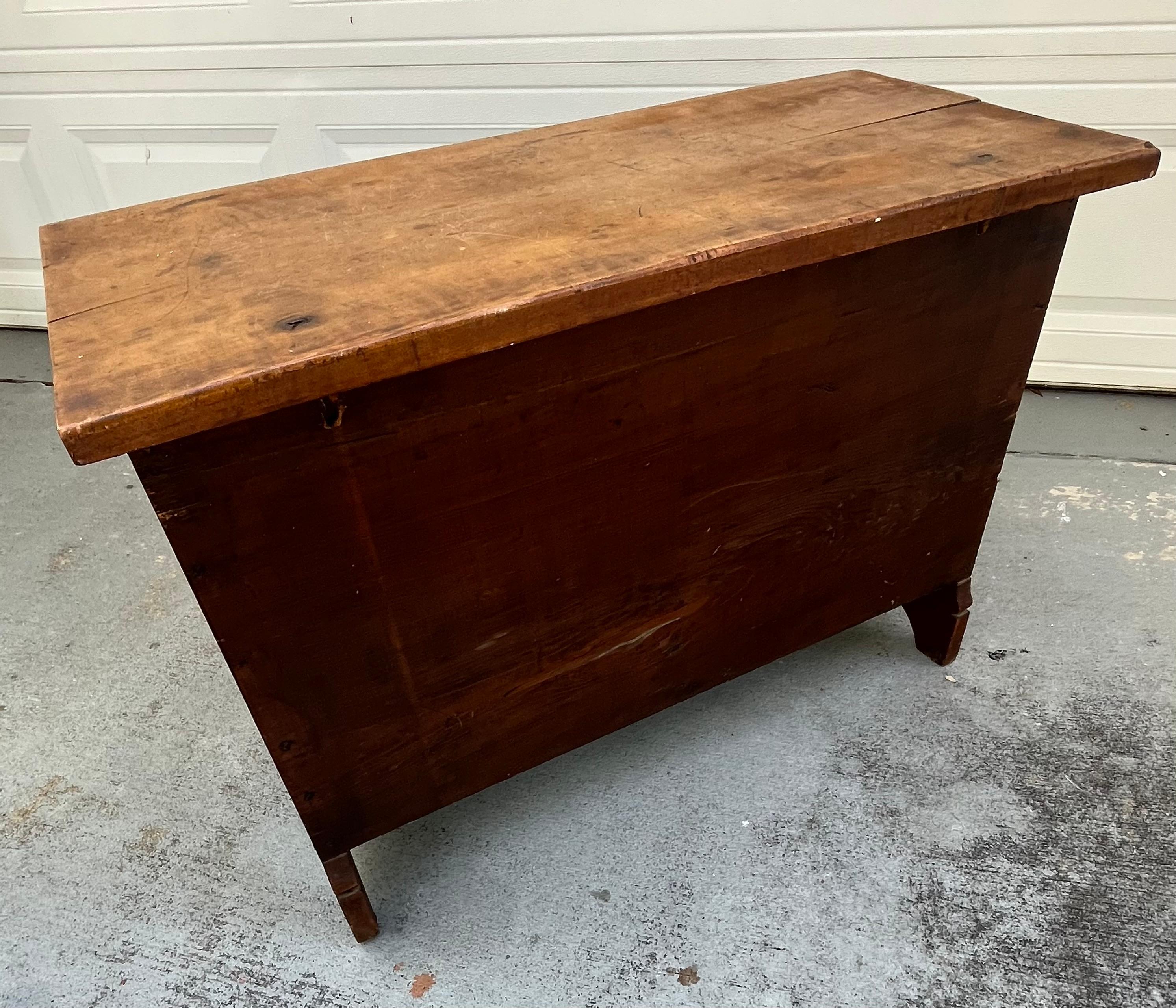 Antique American Single Drawer Pine Blanket Chest. 9