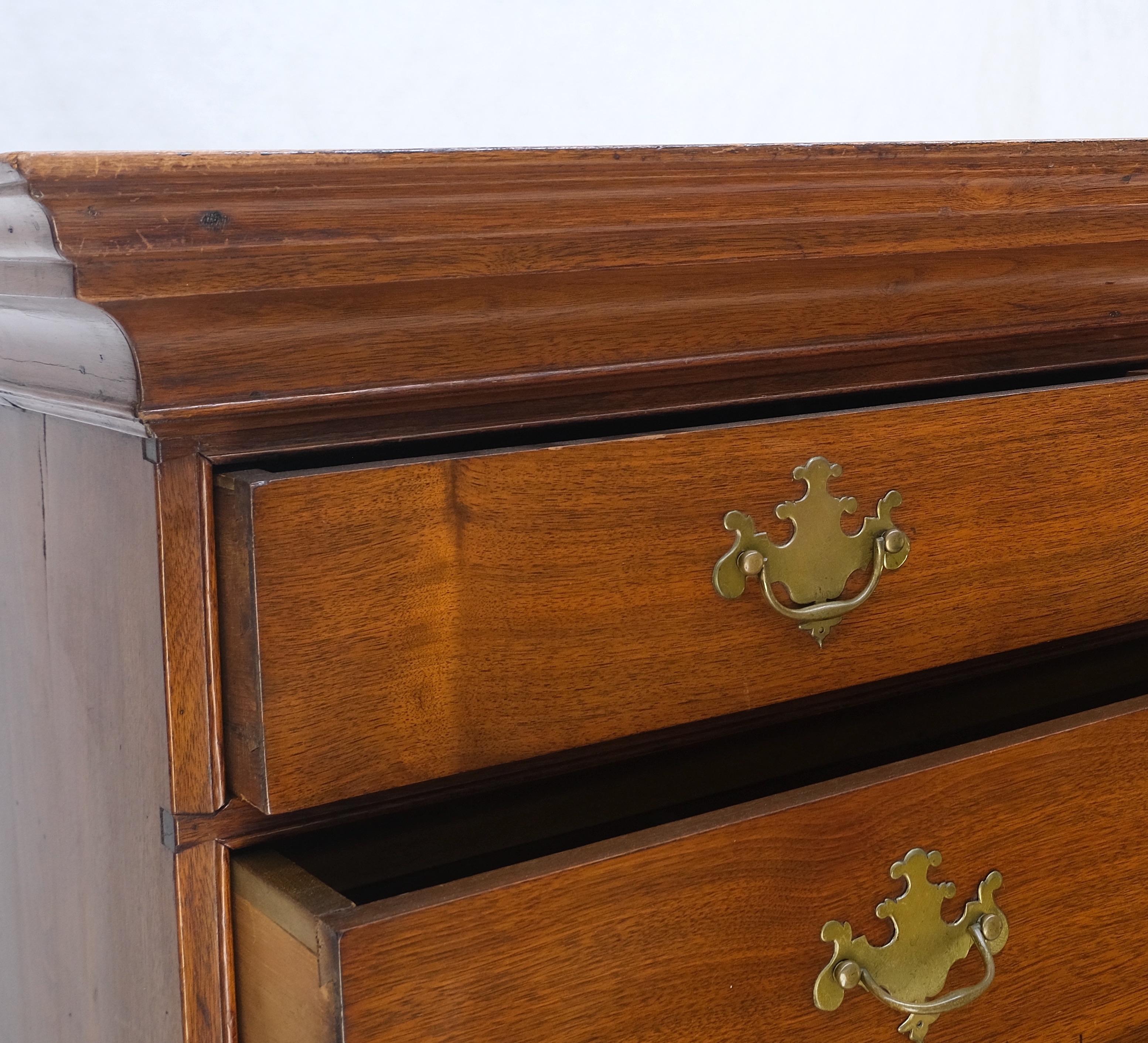 Antique American Solid Walnut Queen Ann 2 Part Highboy Dovetails Finials MINT! In Good Condition For Sale In Rockaway, NJ