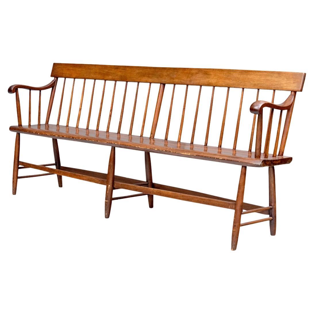 Antique American Spindle Back Bench