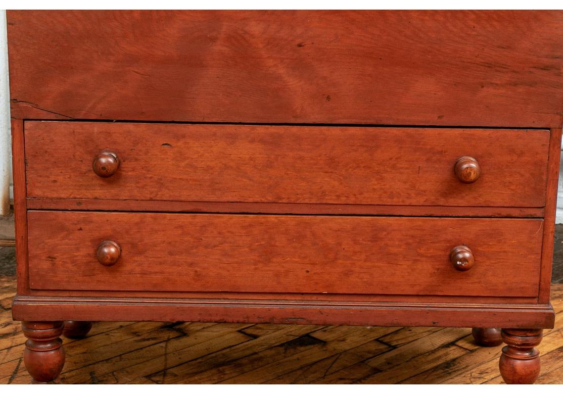 Country Antique American Stained Pine Blanket Chest For Sale