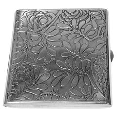 Antique American Sterling cigarette case Watrous C.1898