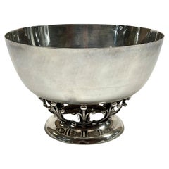 Antique American Sterling Silver Bowl in Danish Georg Jensen Style