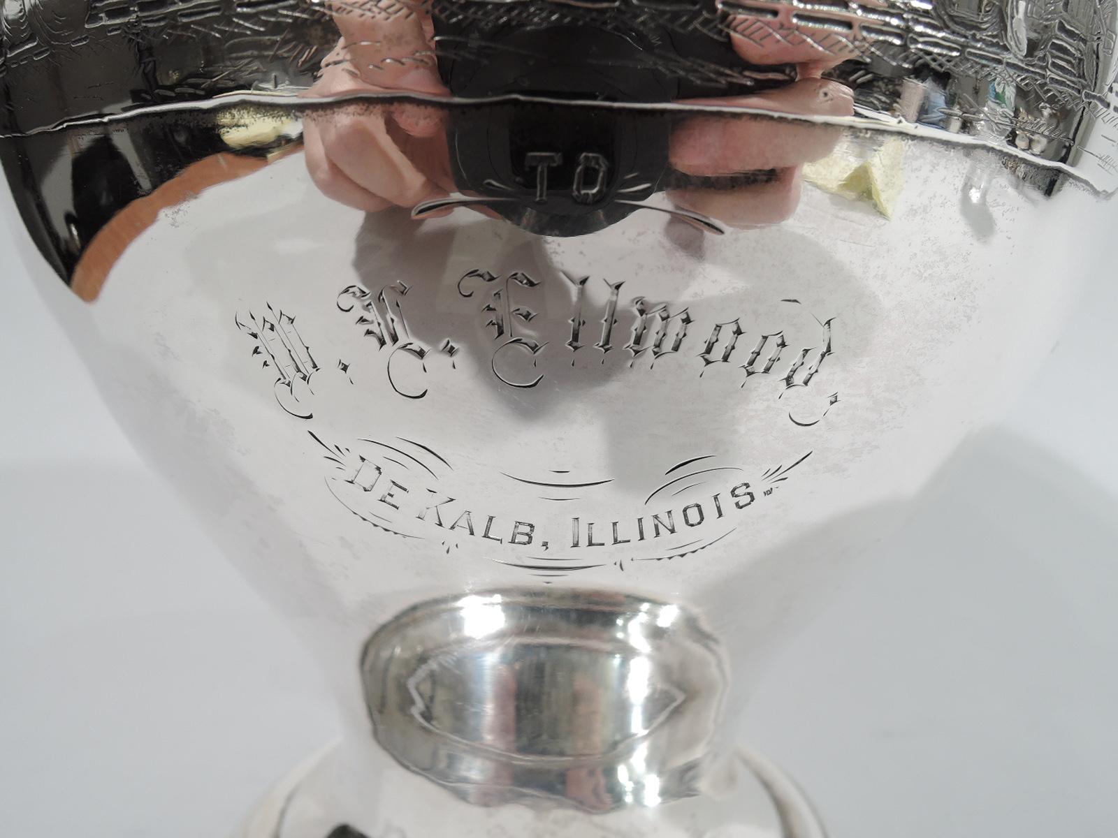 Antique American Sterling Silver Chicago Horse Trophy Cup 7