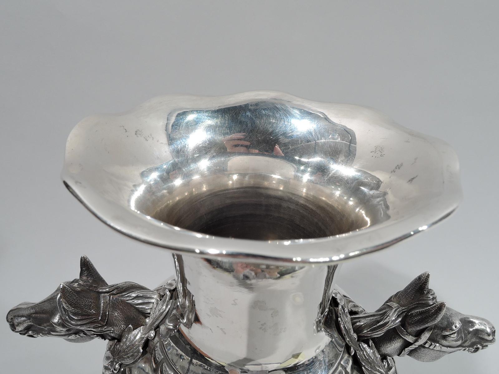 Art Nouveau Antique American Sterling Silver Chicago Horse Trophy Cup