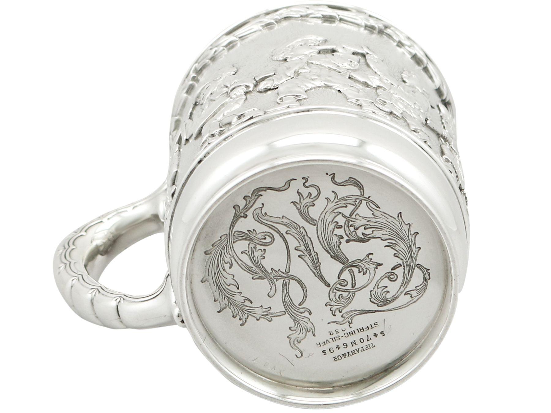 Tiffany & Co. Antique American 1879 Sterling Silver Christening Mug 6