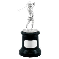 Trophée de présentation ancien de golf américain en argent sterling