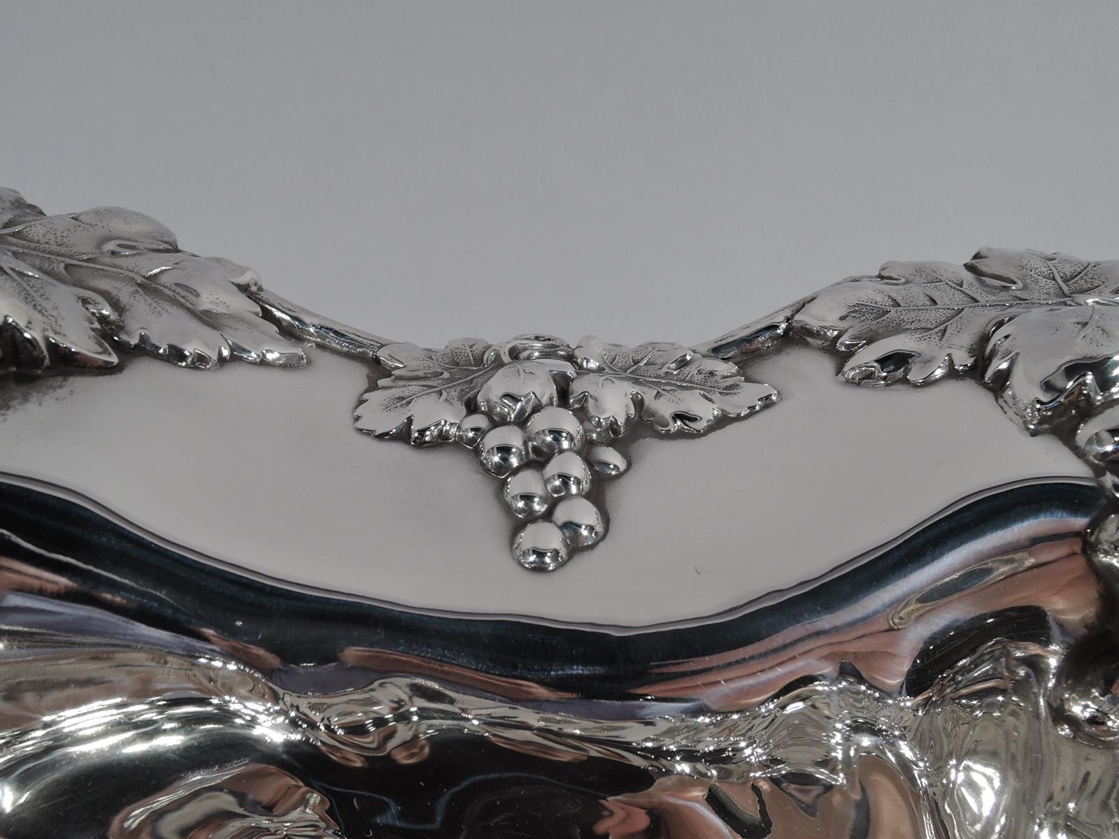 19th Century Antique American Sterling Silver Grapevine Centerpiece Bowl