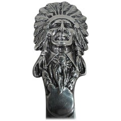 Antique American Sterling Silver Indian Chief Letter Opener
