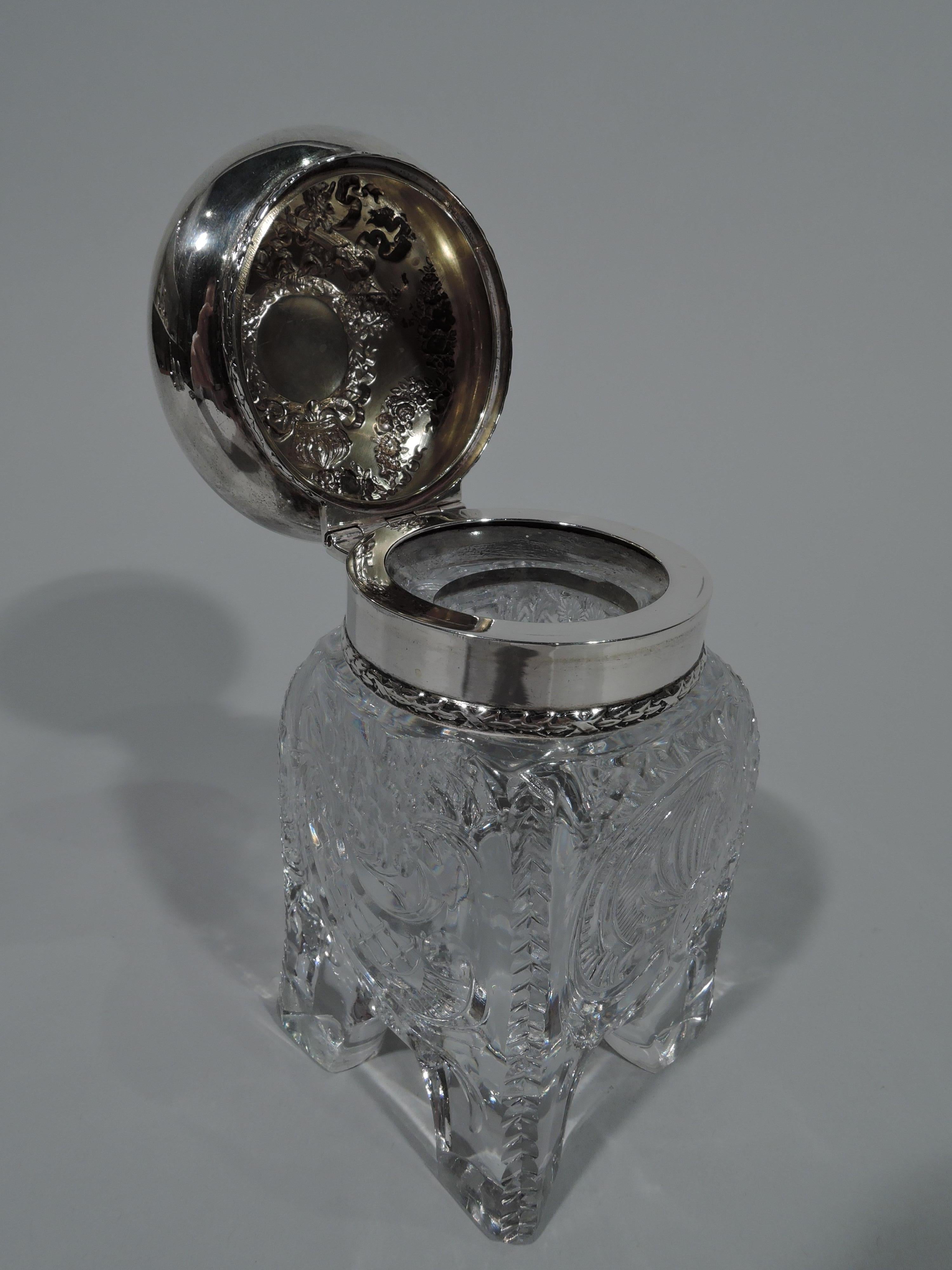 Victorian Antique American Sterling Silver Inkwell by Shreve, Crump & Low For Sale