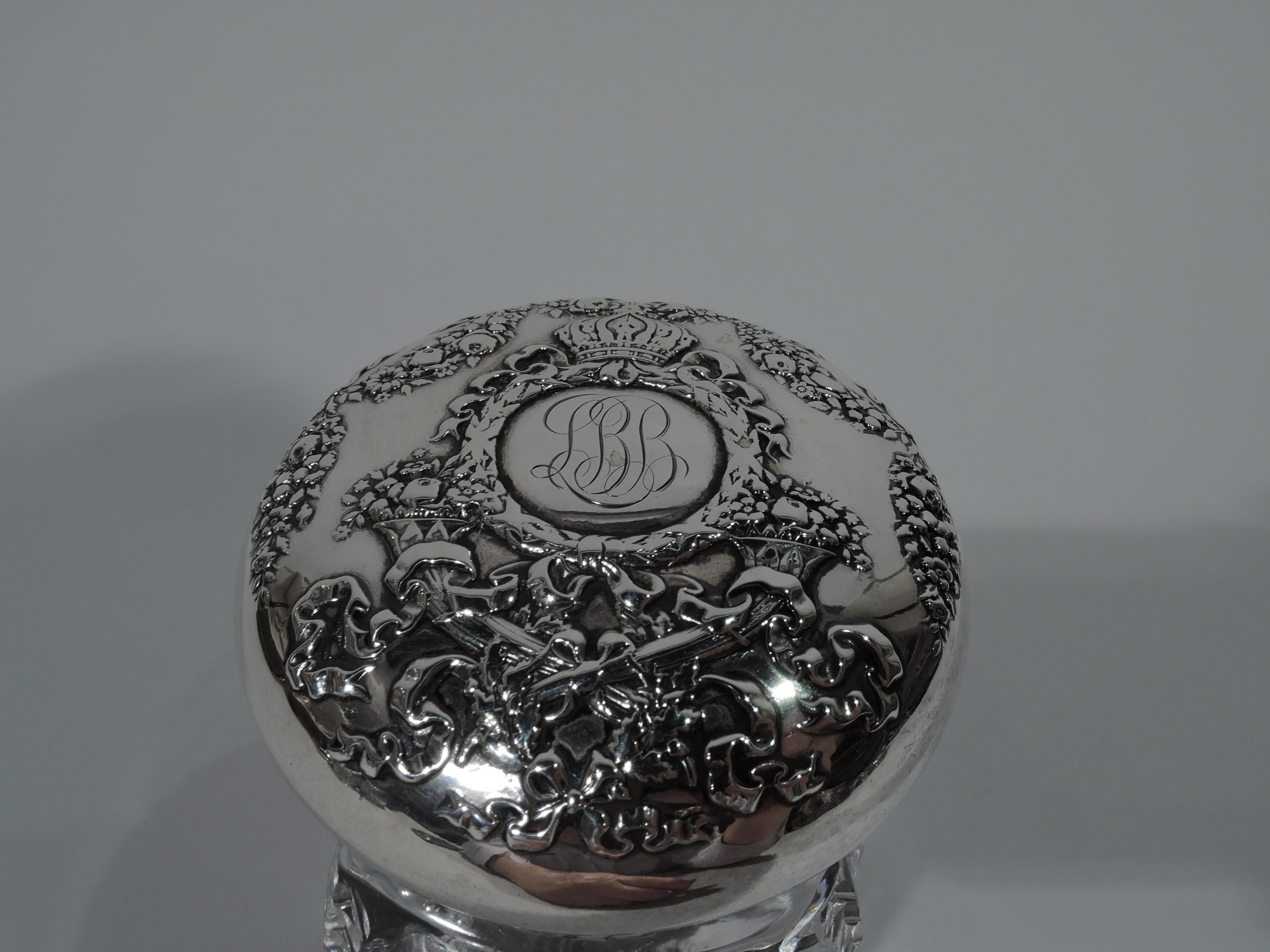 Antique American Sterling Silver Inkwell by Shreve, Crump & Low In Excellent Condition For Sale In New York, NY