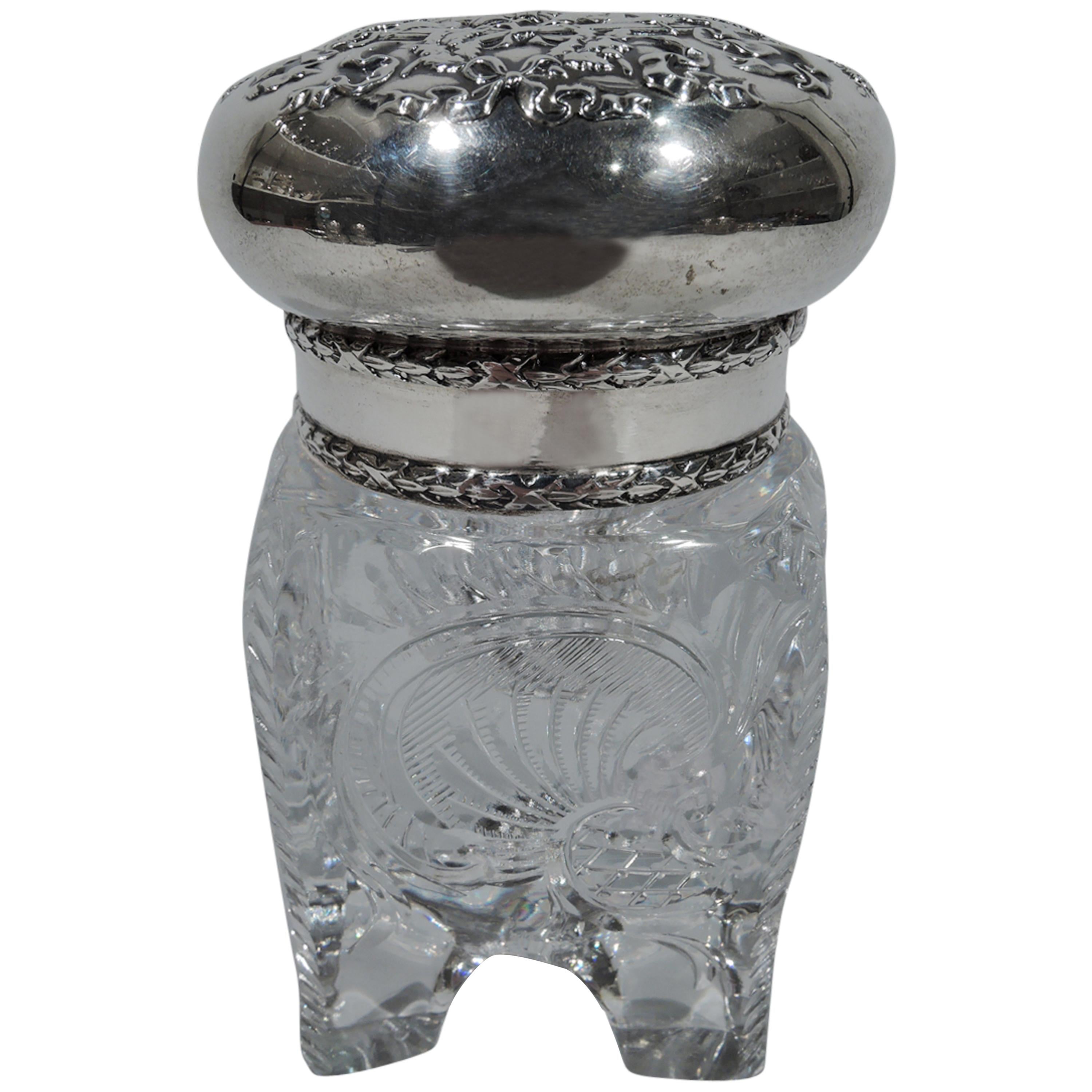 Encrier américain ancien en argent sterling par Shreve:: Crump & Low