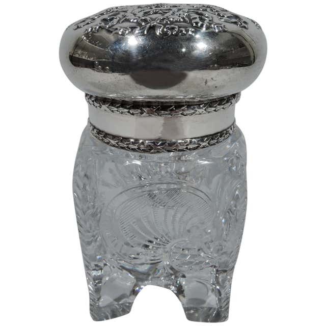Silver Inkwell Antique Edwardian Sterling Silver and Enamel Inkwell by Foster and ...