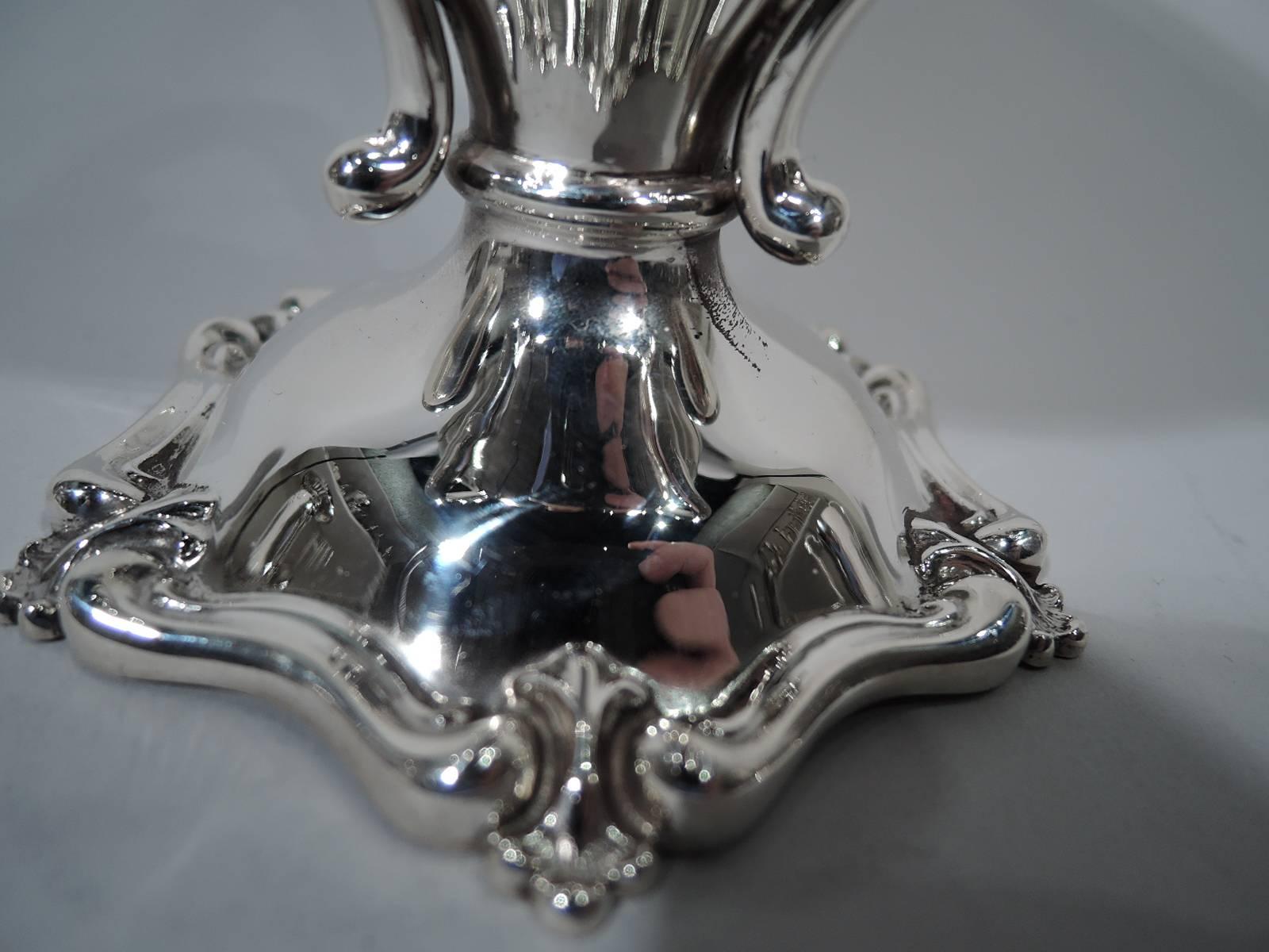 19th Century Antique American Sterling Silver Loving Cup with Ruffled Rim